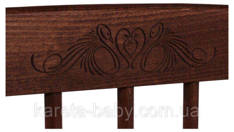 Кровать Babyroom Елит резьба маятник, ящик, откидной бок DER-7  бук орех