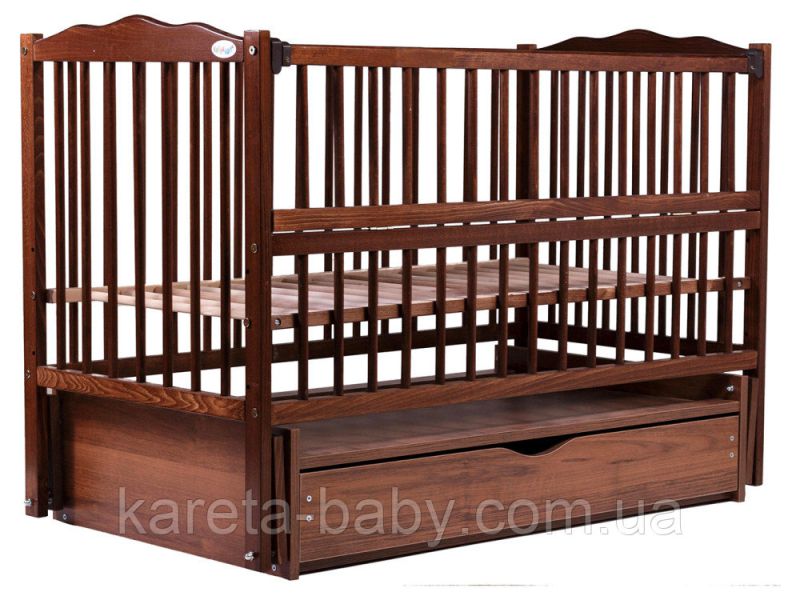 Кровать Babyroom Радуга маятник, ящик, откидной бок DVMYO-3  бук орех
