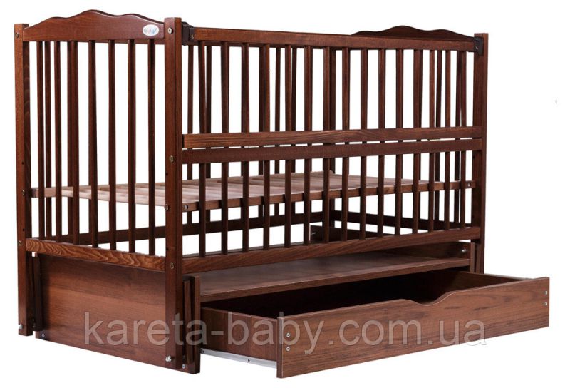 Кровать Babyroom Радуга маятник, ящик, откидной бок DVMYO-3  бук орех