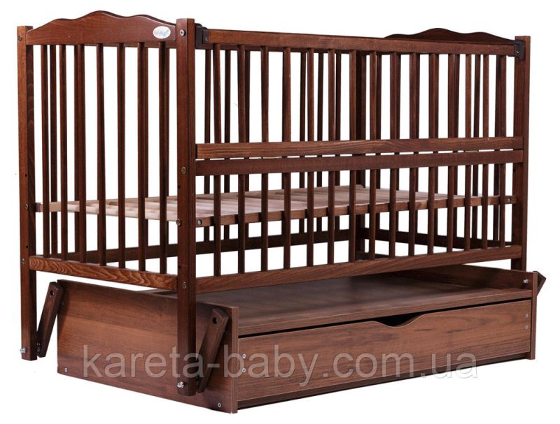 Кровать Babyroom Радуга маятник, ящик, откидной бок DVMYO-3  бук орех