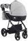 Коляска 2 в 1 Adamex Mimi CR205 светло-серый - черная кожа (выдавленная точка)