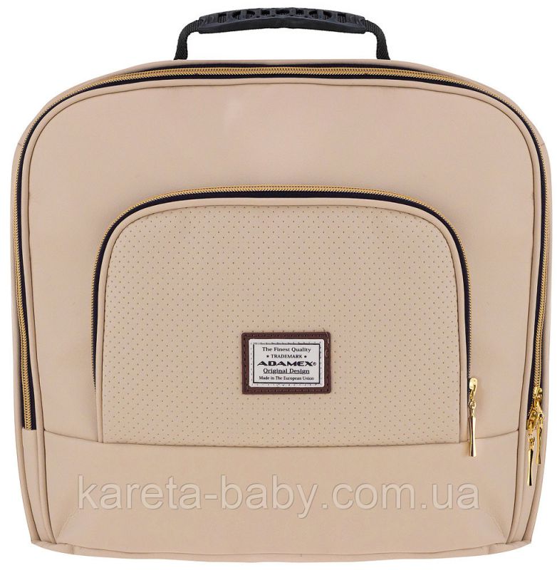 Коляска 2 в 1 Adamex Mimi Polar (Gold) кожа 100% CR305A бежевая кожа - бежевая кожа (выдавленная точка)