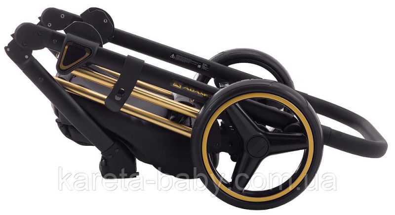Коляска 2 в 1 Adamex Mimi Polar (Gold) кожа 100% CR305A бежевая кожа - бежевая кожа (выдавленная точка)