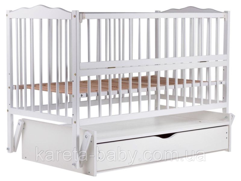 Кровать Babyroom Радуга маятник, ящик, откидной бок DVMYO-3  бук белый