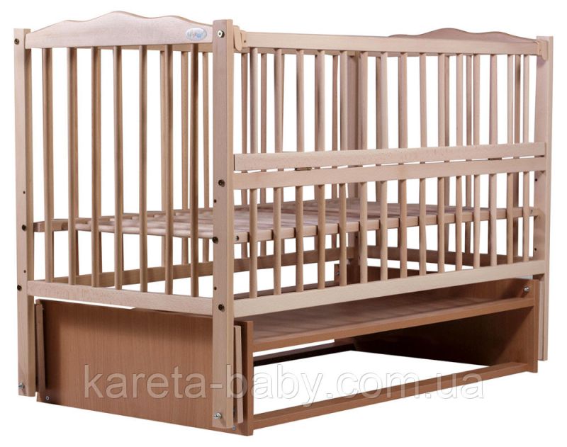 Кровать Babyroom Радуга маятник, откидной бок DVMO-2  бук светлый (натуральный)
