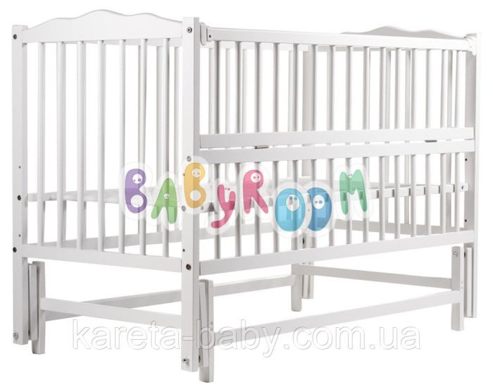 Ліжко Babyroom Веселка маятник, відкидний бік DVMO-2 бук білий