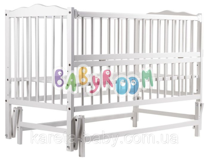 Кровать Babyroom Веселка маятник, откидной бок DVMO-2  бук белый