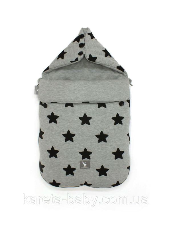 Універсальний конверт в коляску та автокрісло Cottonmoose Pooh 330/29/49 black star cotton jersey melange