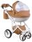 Коляска 2 в 1 Adamex Monte Deluxe Carbon кожа 100% 56S-B карамельный (белый карбон и рама)