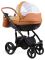 Коляска 2 в 1 Adamex Monte Deluxe Carbon шкіра 100% D104 рудий-карамель-білий