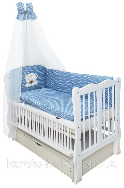 Кровать Babyroom Волна маятник, ящик, откидной бок DHMYO-11  бук белый