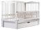 Кровать Babyroom Елит резьба маятник, ящик, откидной бок DER-7  бук белый