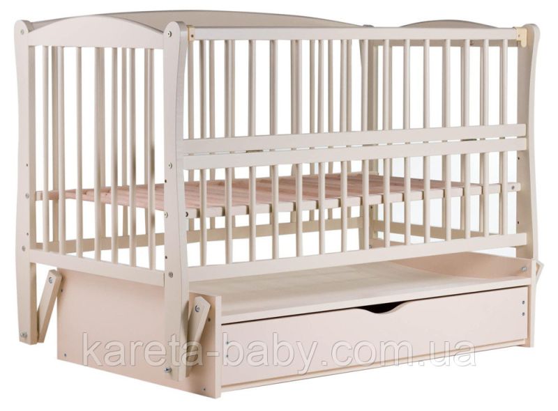 Кровать Babyroom Елит маятник, ящик, откидной бок DEMYO-5  бук слоновая кость