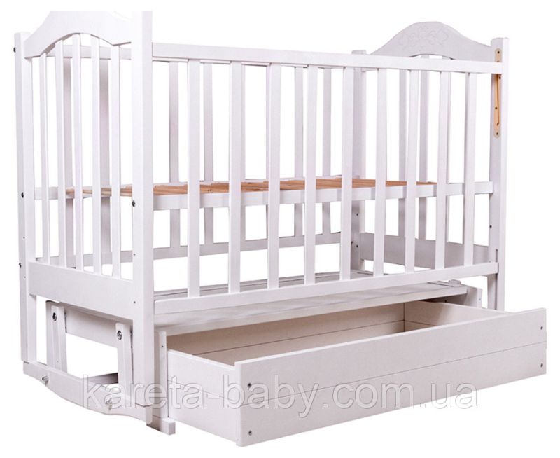 Ліжко Babyroom Діна D301 маятник, ящик біле