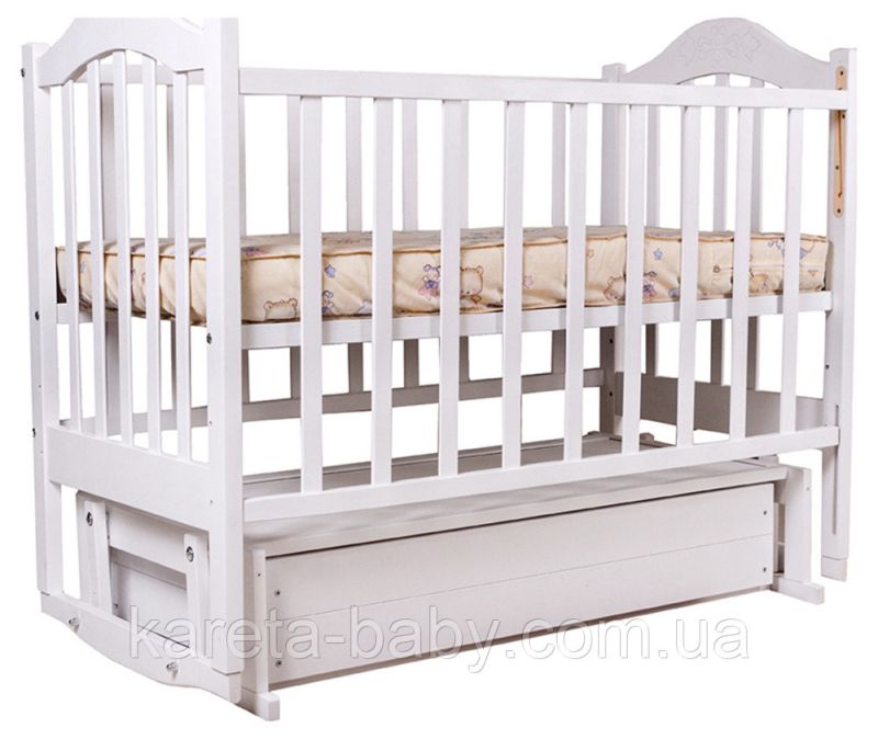 Ліжко Babyroom Діна D301 маятник, ящик біле