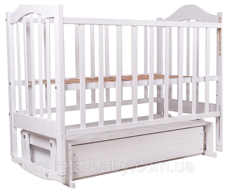 Ліжко Babyroom Діна D301 маятник, ящик біле
