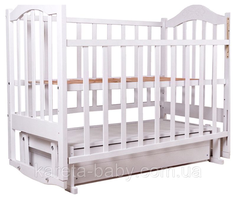 Ліжко Babyroom Діна D301 маятник, ящик біле