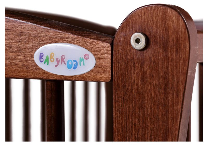 Кровать Babyroom Елит маятник, ящик, откидной бок DEMYO-5  бук орех