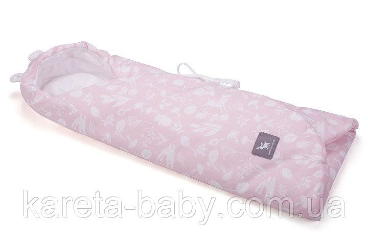 Конверт в коляску та автокрісло Cottonmoose ODWF 439/129/51 рожевий (ліс) з білим