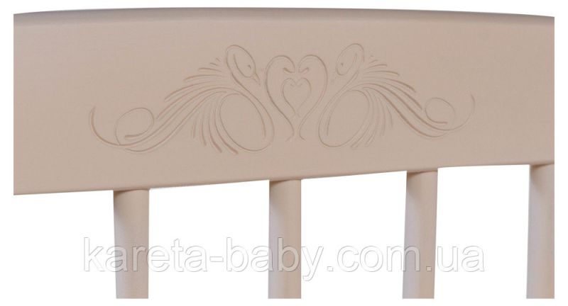 Кровать Babyroom Елит резьба маятник, ящик, откидной бок DER-7  бук слоновая кость