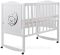 Кровать Babyroom Тедди T-01 фигурное быльце, откидной бок, колеса  белый