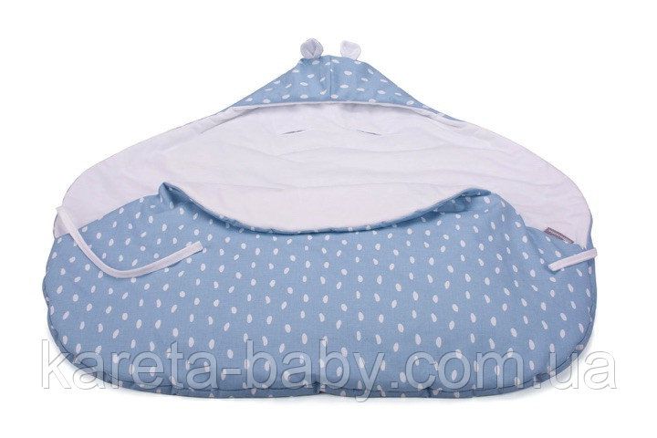 Конверт в коляску и автокресло Cottonmoose ODWF 439/131/51 rain azure cotton white cotton jersey (лазурный