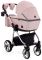 Коляска 2 в 1 Adamex Sierra Polar (Chrome) шкіра 100% SR331 світло-рожевий (пудра) перламутр