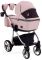 Коляска 2 в 1 Adamex Sierra Polar (Chrome) шкіра 100% SR331 світло-рожевий (пудра) перламутр