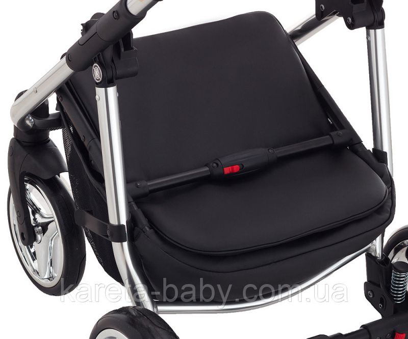 Коляска 2 в 1 Adamex Sierra Polar (Chrome) шкіра 100% SR331 світло-рожевий (пудра) перламутр