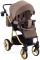 Коляска 2 в 1 Adamex Sierra Polar (Gold) SR430 капучино - коричневая кожа (перфорация)
