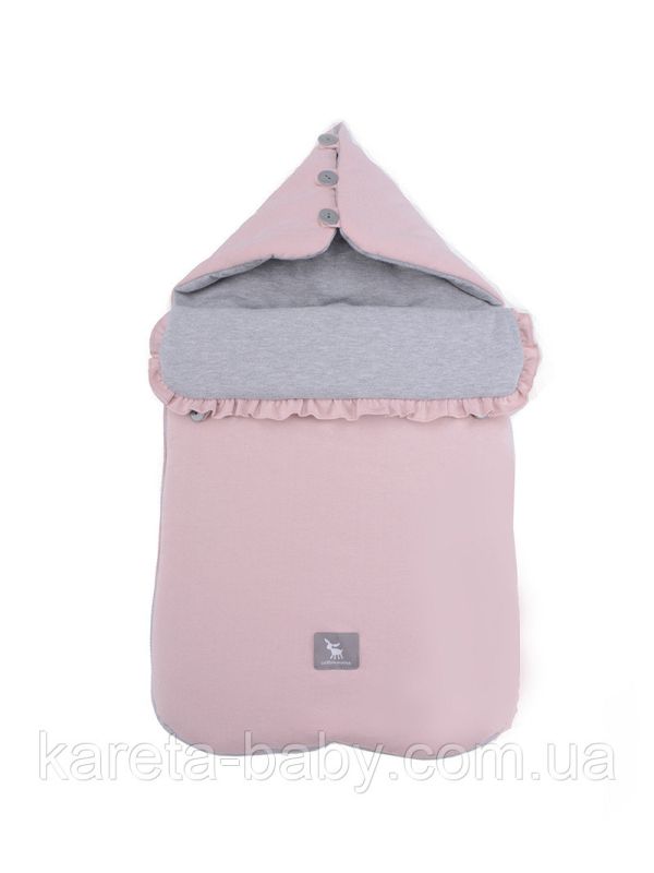 Универсальный конверт в коляску и автокресло Cottonmoose Pooh 330/113/49 розовая пудра с серым меланж