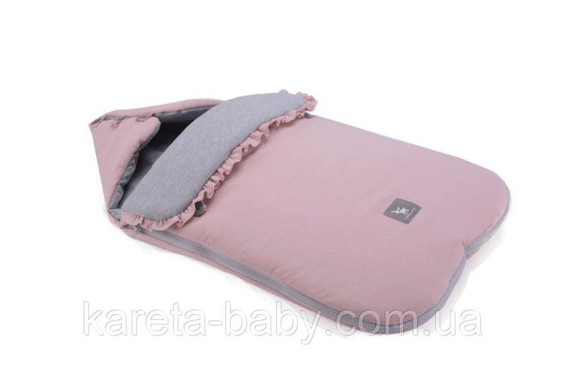 Универсальный конверт в коляску и автокресло Cottonmoose Pooh 330/113/49 розовая пудра с серым меланж