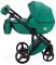 Коляска 2 в 1 Adamex Luciano шкіра 100% Q117 зелений (смарагд) перламутр