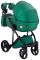 Коляска 2 в 1 Adamex Luciano шкіра 100% Q117 зелений (смарагд) перламутр