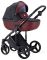 Коляска 2 в 1 Adamex Luciano Y60 черный лен - бордо кожа (выдавленная точка)