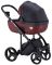Коляска 2 в 1 Adamex Luciano Y60 черный лен - бордо кожа (выдавленная точка)