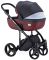 Коляска 2 в 1 Adamex Luciano Y60 черный лен - бордо кожа (выдавленная точка)