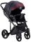 Коляска 2 в 1 Adamex Luciano Y60 черный лен - бордо кожа (выдавленная точка)