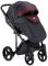 Коляска 2 в 1 Adamex Luciano Y60 черный лен - бордо кожа (выдавленная точка)