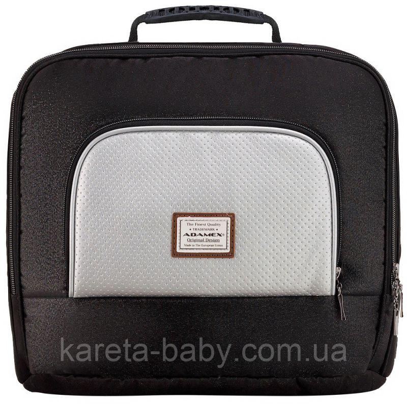 Коляска 2 в 1 Adamex Luciano Polar (Chrome) Y843 чорний (люрікс) - срібло шкіра