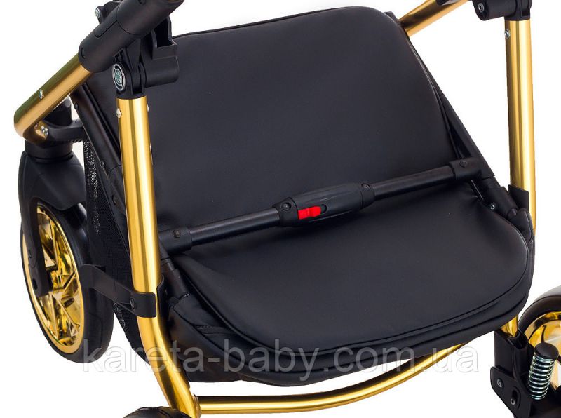 Коляска 2 в 1 Adamex Hybryd Plus Polar (Gold) Шкіра 100% Y220А темно-синій перламутр