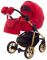 Коляска 2 в 1 Adamex Hybryd Plus Polar (Gold) Кожа 100% BR313 красный кожа (выдавленная точка) - красный кожа