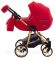 Коляска 2 в 1 Adamex Hybryd Plus Polar (Gold) Кожа 100% BR313 красный кожа (выдавленная точка) - красный кожа