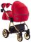 Коляска 2 в 1 Adamex Hybryd Plus Polar (Gold) Кожа 100% BR313 красный кожа (выдавленная точка) - красный кожа