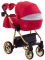 Коляска 2 в 1 Adamex Hybryd Plus Polar (Gold) Кожа 100% BR313 красный кожа (выдавленная точка) - красный кожа