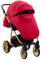 Коляска 2 в 1 Adamex Hybryd Plus Polar (Gold) Кожа 100% BR313 красный кожа (выдавленная точка) - красный кожа