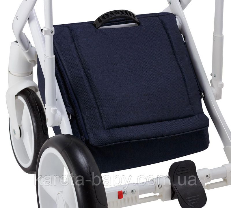 Коляска 2 в 1 Adamex Luciano jeans Q203 синій (зигзаг)