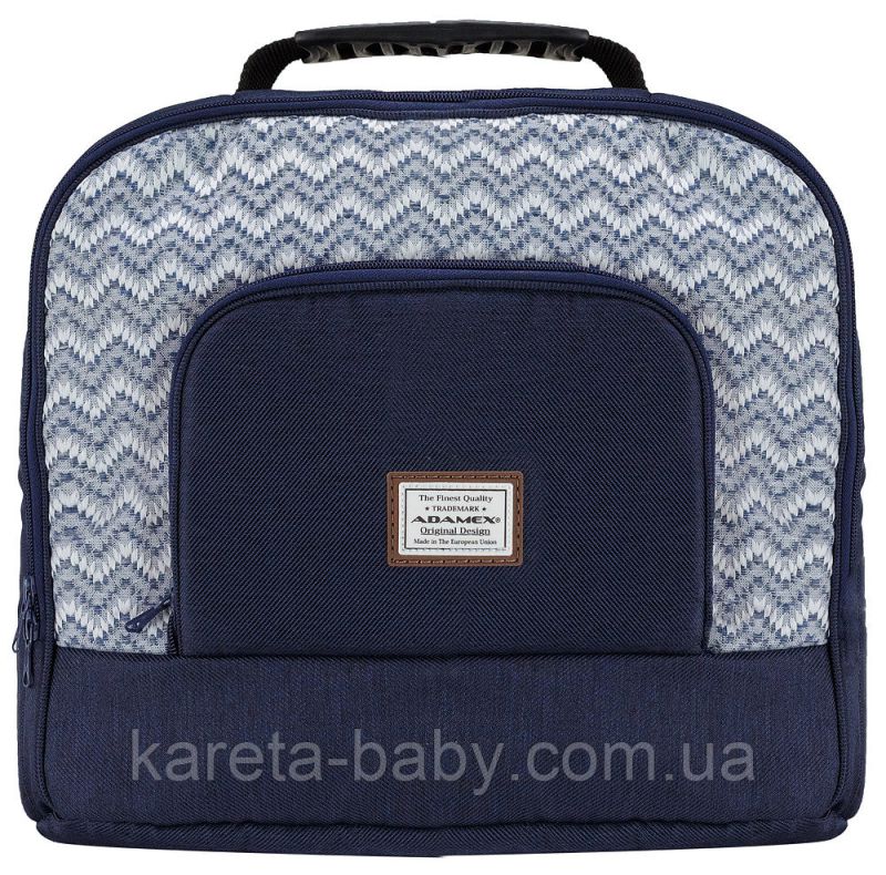 Коляска 2 в 1 Adamex Luciano jeans Q203 синій (зигзаг)