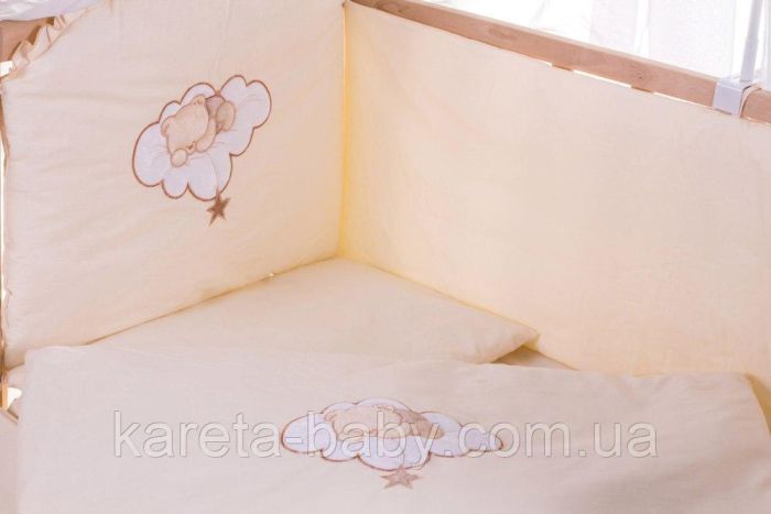 Детская постель Qvatro Ellite AE-08 аппликация  бежевый (мишка спит на облаке)