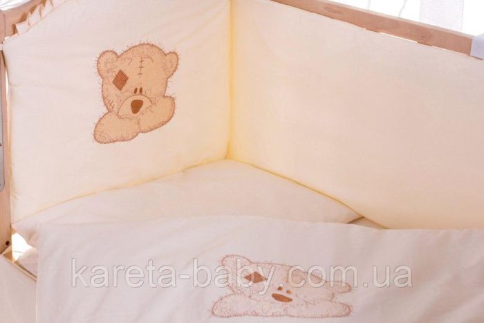 Дитяче ліжко Qvatro Ellite AE-08 аплікація бежевий (мордочка ведмедик штопанний)